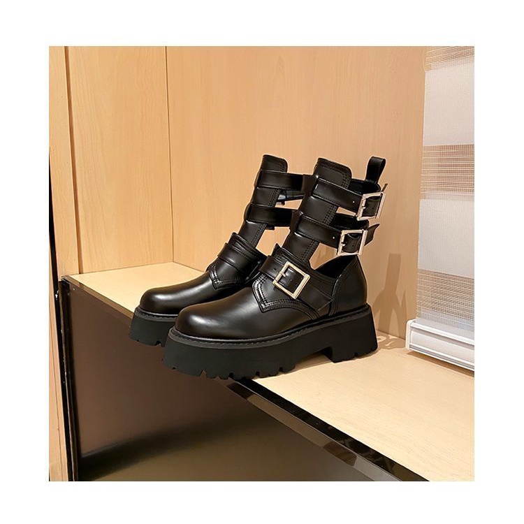 Giày Bốt Martin Đế Dày Thoáng Khí Có Khóa Cài Cá Tính