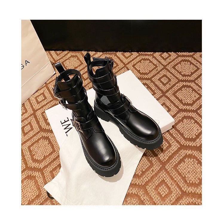 Giày Bốt Martin Đế Dày Thoáng Khí Có Khóa Cài Cá Tính