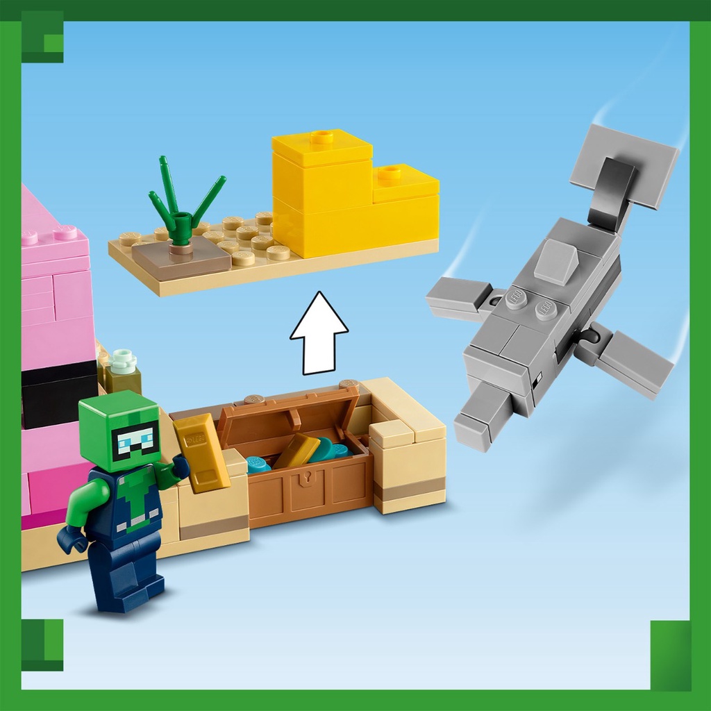 Đồ Chơi Đồ Chơi Lắp Ráp Ngôi Nhà Cá Axolotl Lego Minecraft 21247 LEGO MINECRAFT 21247