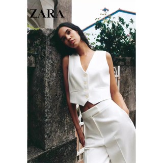 Zara Morocco full tag - Áo Zara gile Một Hàng Khuy và quần cùng bộ
