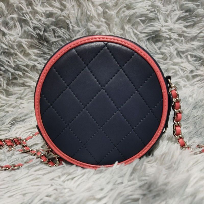 Túi si H83 tuyển hiệu CH*N*L da lambskin size đường kính 12cmx4cm