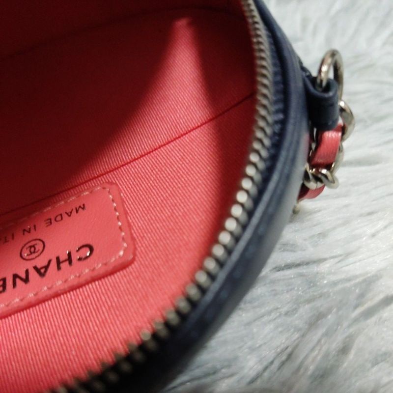 Túi si H83 tuyển hiệu CH*N*L da lambskin size đường kính 12cmx4cm