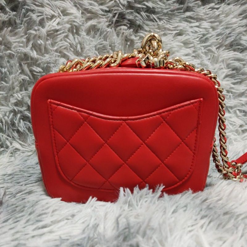Túi si H84 tuyển hiệu CH*N*L da lambskin phom hộp size 20cmx12cmx10cm