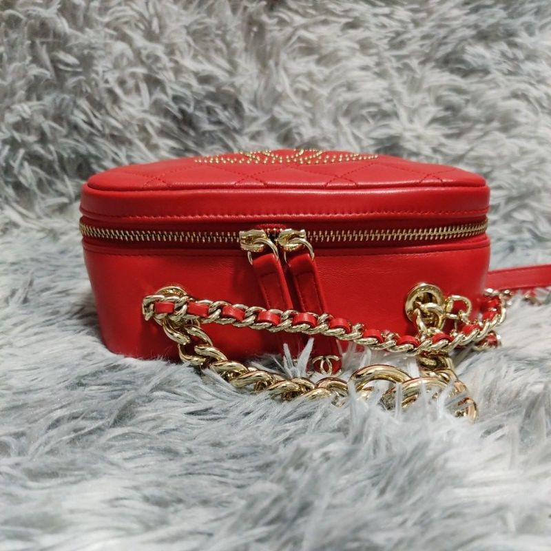 Túi si H84 tuyển hiệu CH*N*L da lambskin phom hộp size 20cmx12cmx10cm