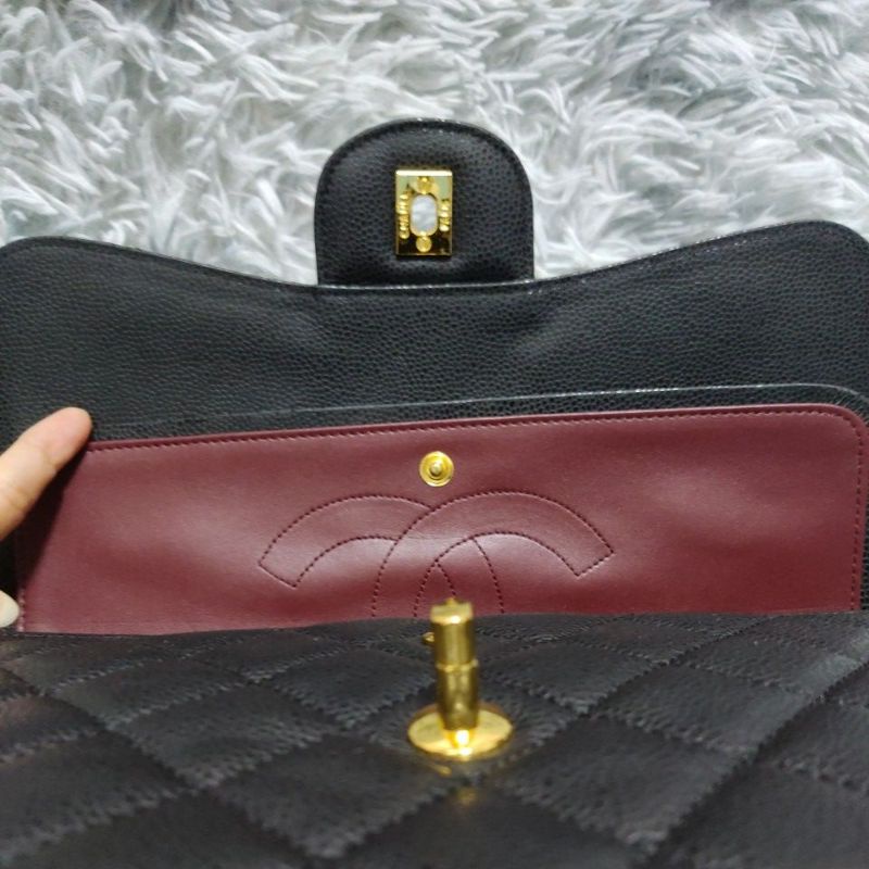 Túi si H85 tuyển hiệu CH*N*L da Caviar size 30cmx20cmx10cm