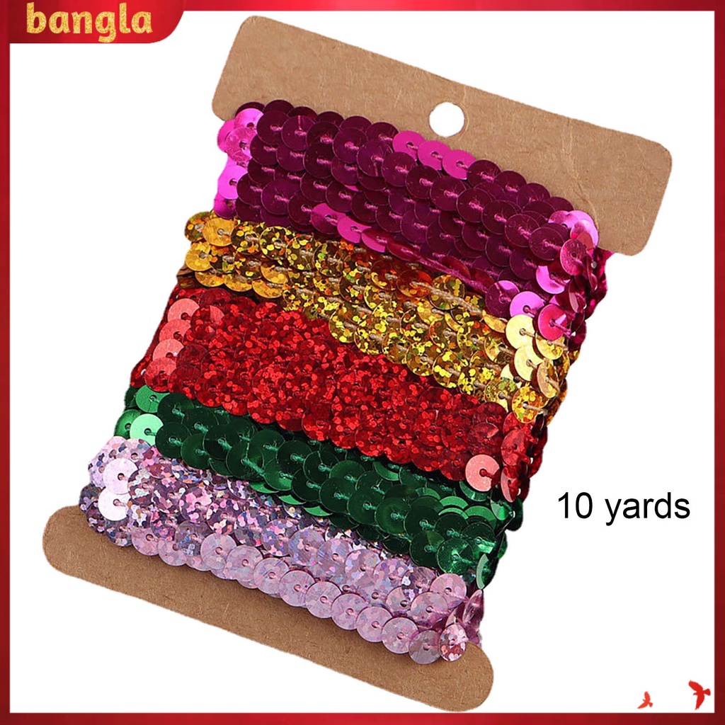 Dải dây ruy băng đính kim sa bằng polyester tiện dụng trang trí quần áo DIY