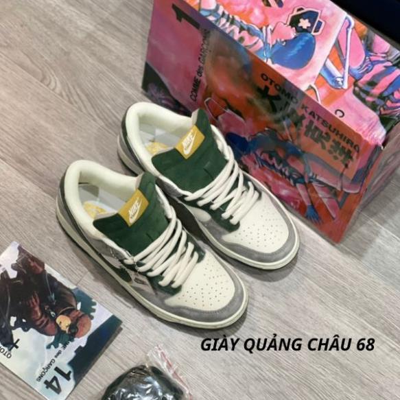 Giày Jordan SB Dunk xanh rêu cam otomo katsuhiro cao cấp, giày JD SB xanh lá rêu xám thấp cổ sc full phụ kiện/GIÀY QC