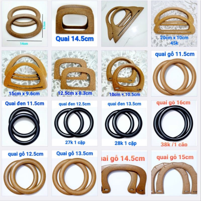 Quai túi xách_quai gỗ nhiều kiểu mẫu
