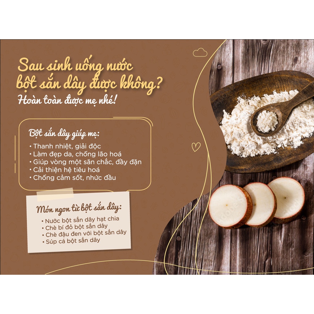 Bột sắn dây nguyên chất TABAHA 500g thanh nhiệt đẹp da