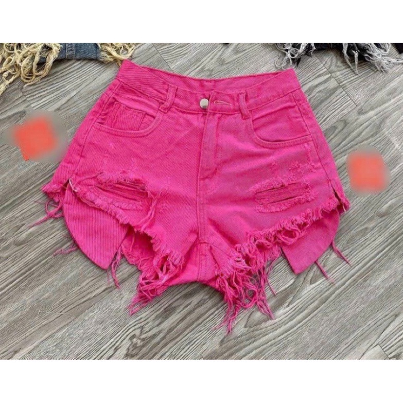 Quần shorts đùi jeans rách đùi tua rua lòi túi  - T5L xưởng may HP