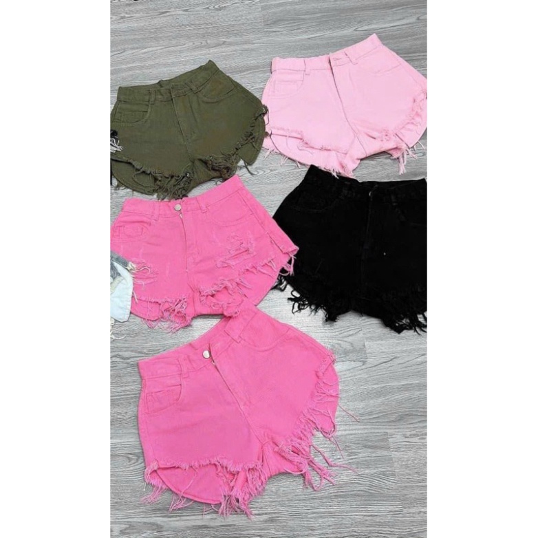 Quần shorts đùi jeans rách đùi tua rua lòi túi  - T5L xưởng may HP