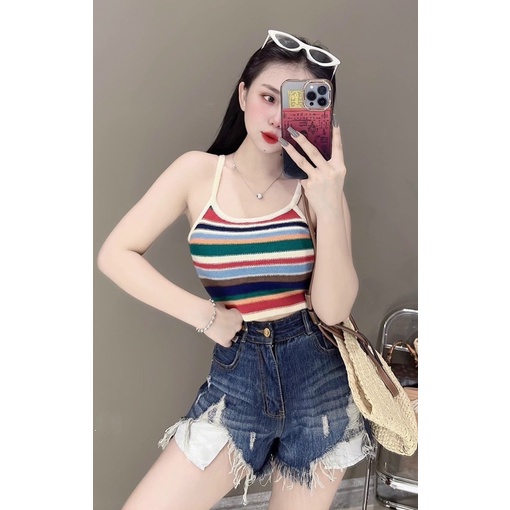 Áo Len Croptop Cầu Vòng 7 màuGiá Xưởng