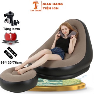 Ghế hơi tựa lưng bọc nhung cao cấp tặng kèm bơm 2 chiều [ HÀNG CAO CẤP ]