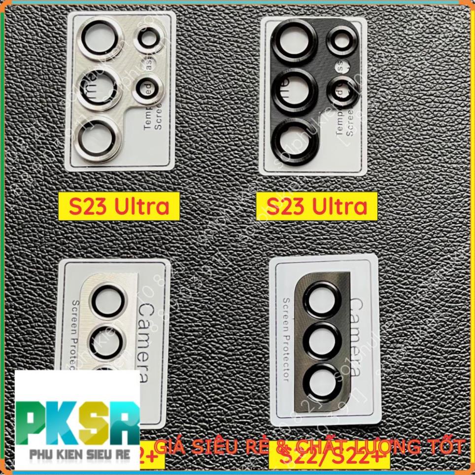 Bộ viền chụp mắt cam viền nhôm liền kính cường lực camera Samsung S22 S22+  S23 Ultra chụp hình siêu đẹp