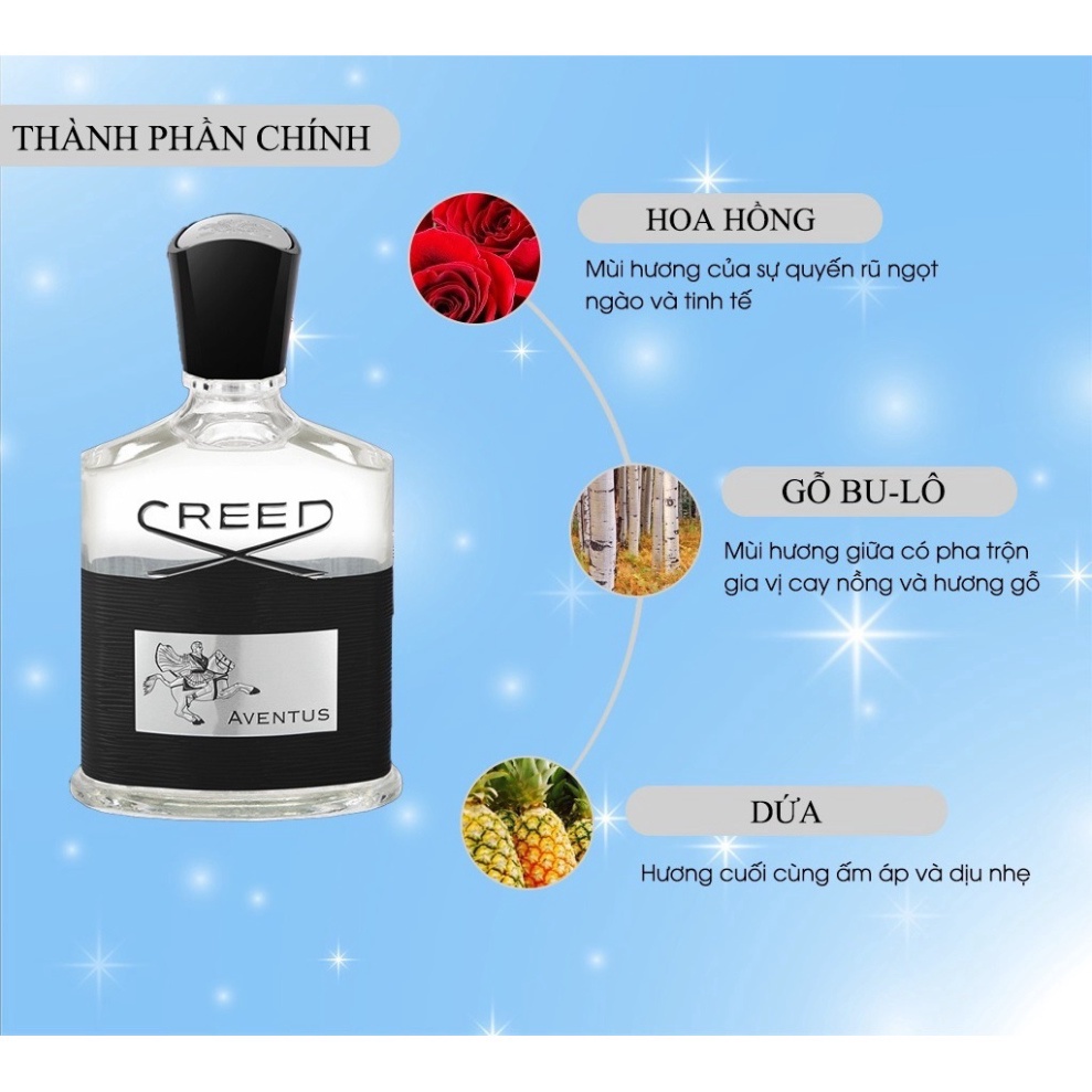 Nước hoa cao cấp chính hãng C.reed Aven.tus, dầu thơm nam body mẫu thử 100ml hương thơm nam tính cuốn hút N88 K02