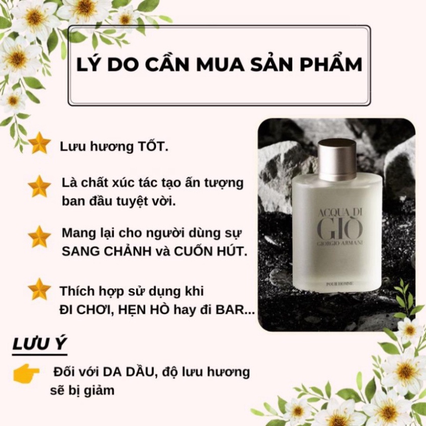 Nước Hoa Nam Aqua di Giò Trắng Pour Home EDP 100ml B68 K02