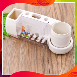 Giá treo để bàn chải, kem đánh răng kèm cốc