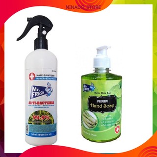 Xịt kháng khuẩn rửa tay đồ dùng đa năng Mr.Fresh 500ml- Tặng chai nước rửa tay Mr Fresh 500ml
