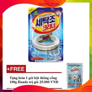 Bột vệ sinh lồng máy giặt Hàn Quốc sandokkaebi korea 450g tặng bột thông cống