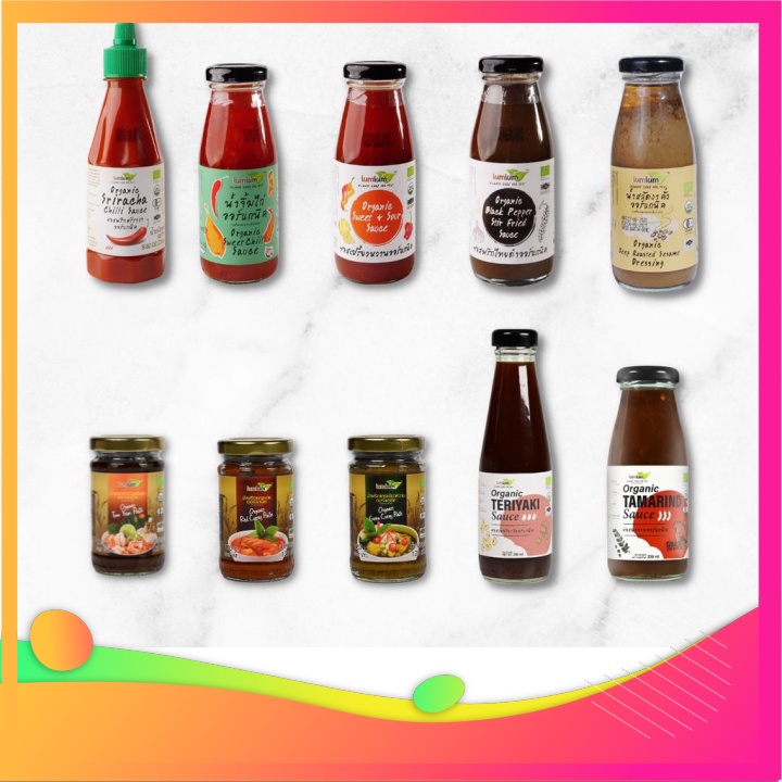 Giá rẻ nhất Tương Ớt Sriracha, Sốt Ớt, Sốt Teriyaki, Cà Ri, Tom Yum, Sốt Me Thái Hữu Cơ Lumlum Organic Chilli Sauce - Gi