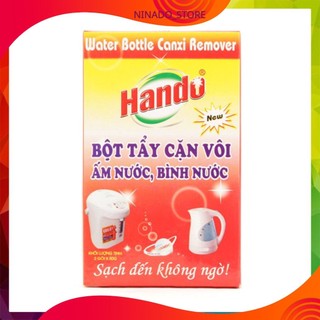 Hộp 2 gói bột tẩy cặn canxi cây nước ấm đun nước bình nóng lạnh Hando