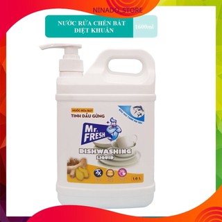 Nước rửa chén bát siêu sạch Mr Fresh 1,6L Tinh Dầu Gừng