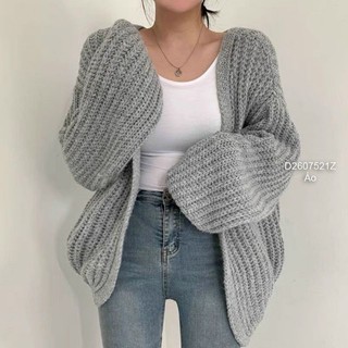 Áo khoác len trơn tay dài dáng dài hàng nhập 2607