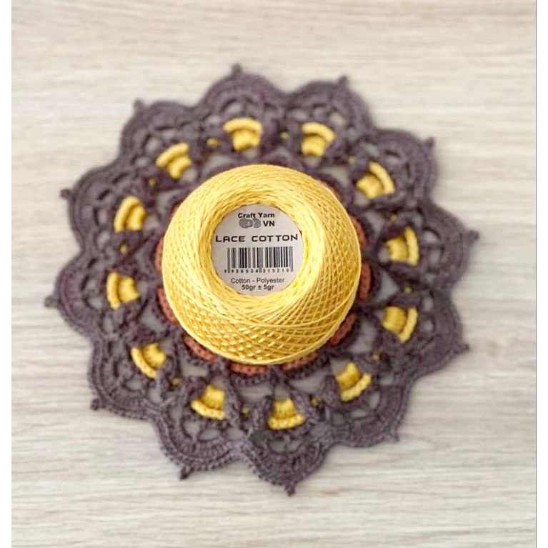 Sợi Lace Cotton 50g nhỏ xinh móc áo, váy, bikini, thú bông nhỏ