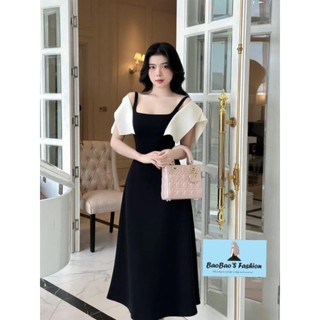 Đầm tuyết mưa đen trắng 2 lớp sang trọng !