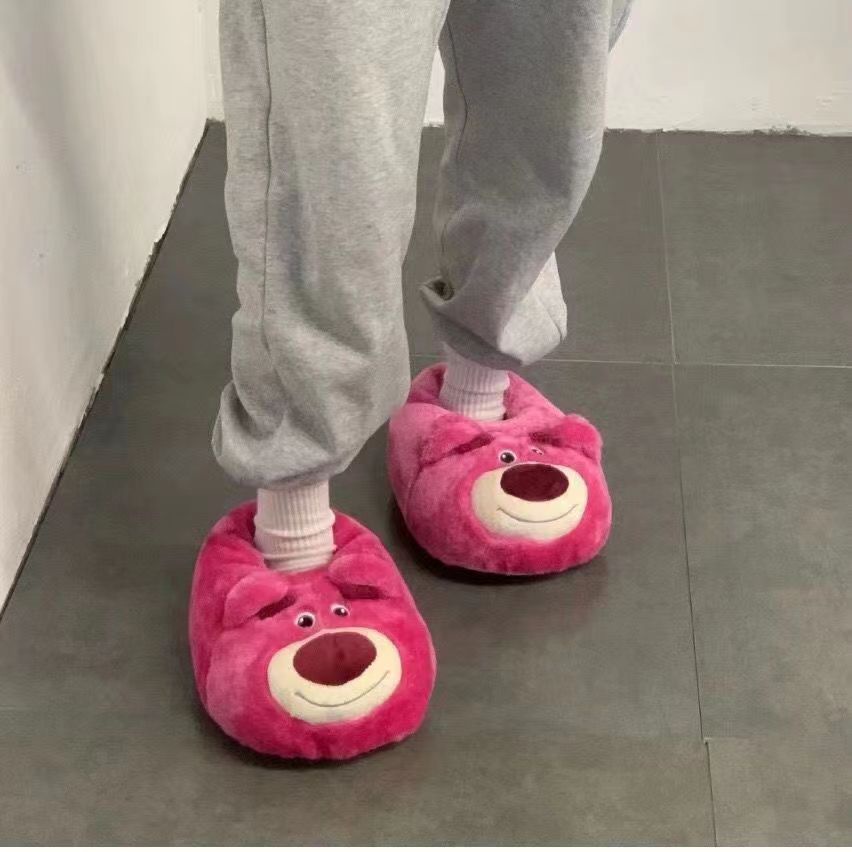 Dép Bông Đi Trong Nhà Ấm Áp Chống Trượt Hình Gấu Dễ Thương
