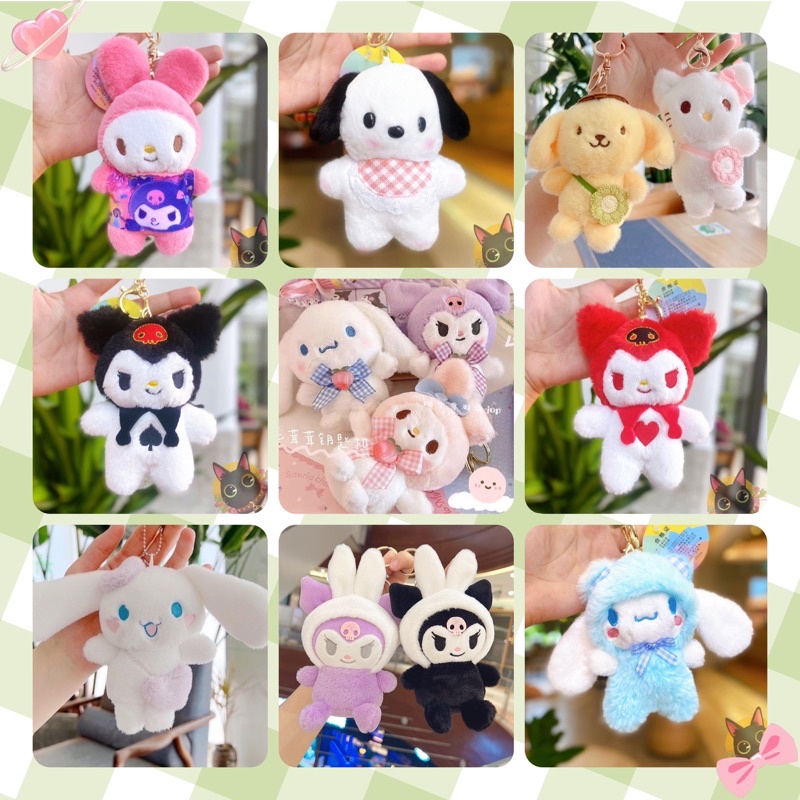 💫Sanrio💫 Móc khoá bông Kuromi Melody Cinnamoroll Pocchaco Purin Hello Kitty...Móc khoá Sanrio nhiều mẫu siêu đáng yêu