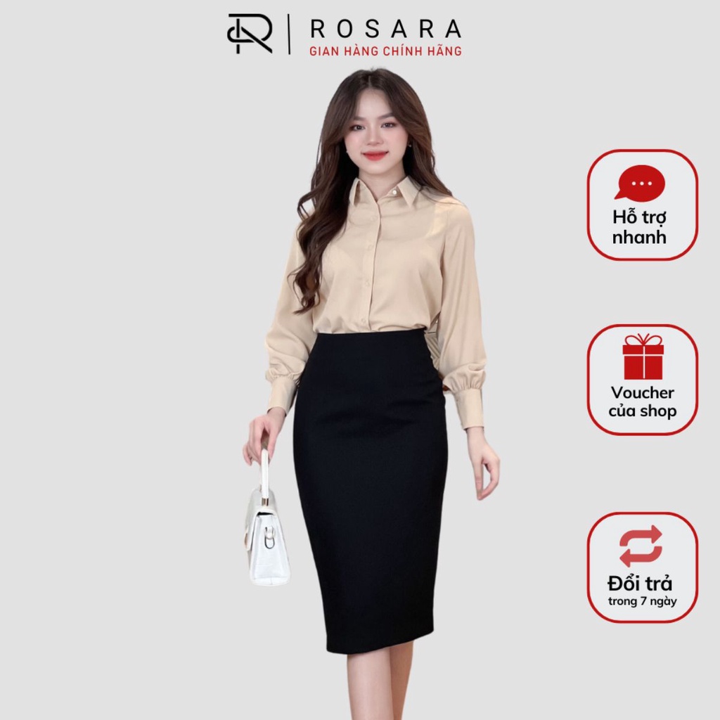 Chân Váy Midi Dáng Bút Chì Dài Thời Trang Công Sở Nữ Rosara CV38