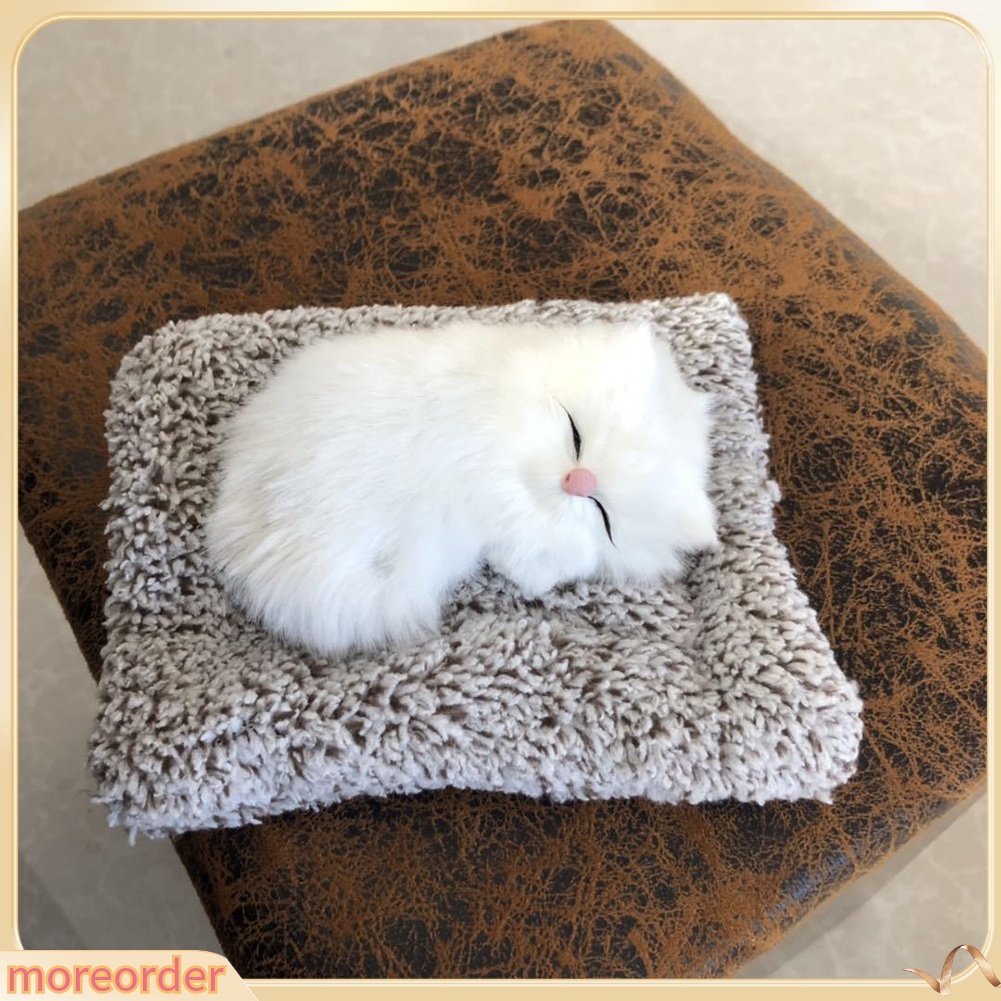 Thú nhồi bông than tre hoạt tính hình mèo con đang ngủ trang trí bảng điều khiển xe hơi