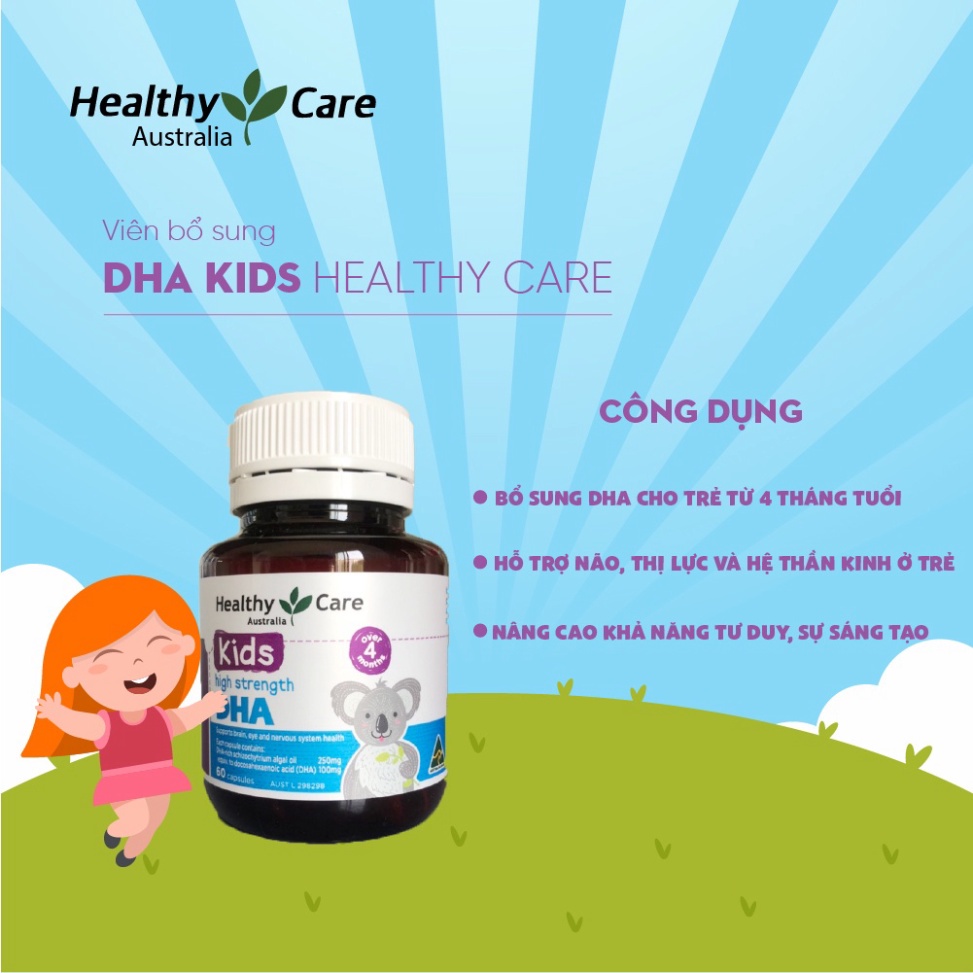 K Healthy Care DHA  và Milk Canxi  - Combo phát triển chiều cao, trí thông minh cho bé  ÚC chính hãng