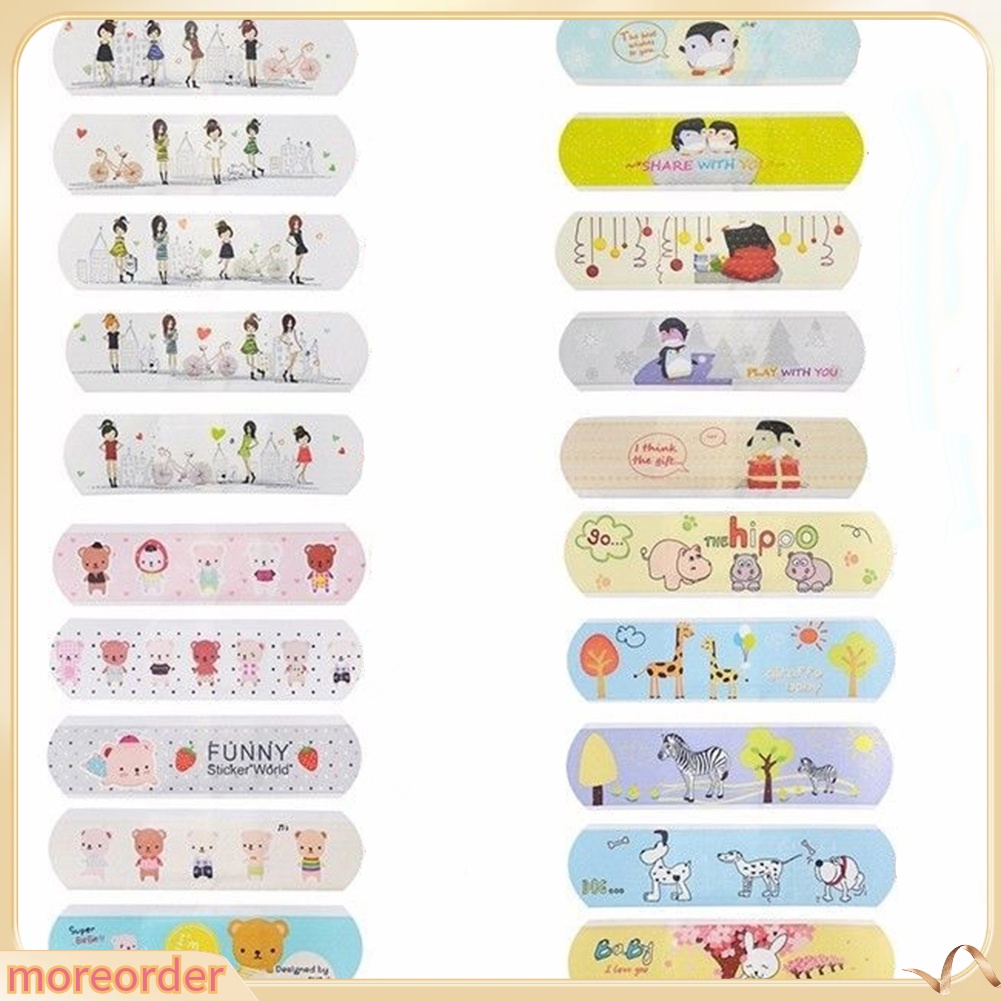Bộ 10 / 20 / 50 băng cá nhân khẩn cấp chống thấm nước họa tiết hoạt hình dễ thương