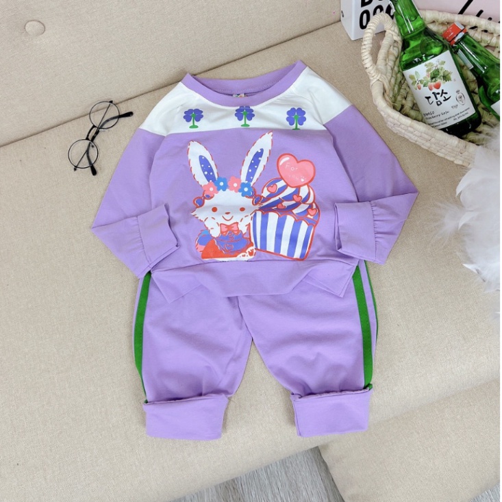 Set bộ thu đông bé gái dài tay chất cotton Kittenbabyshop