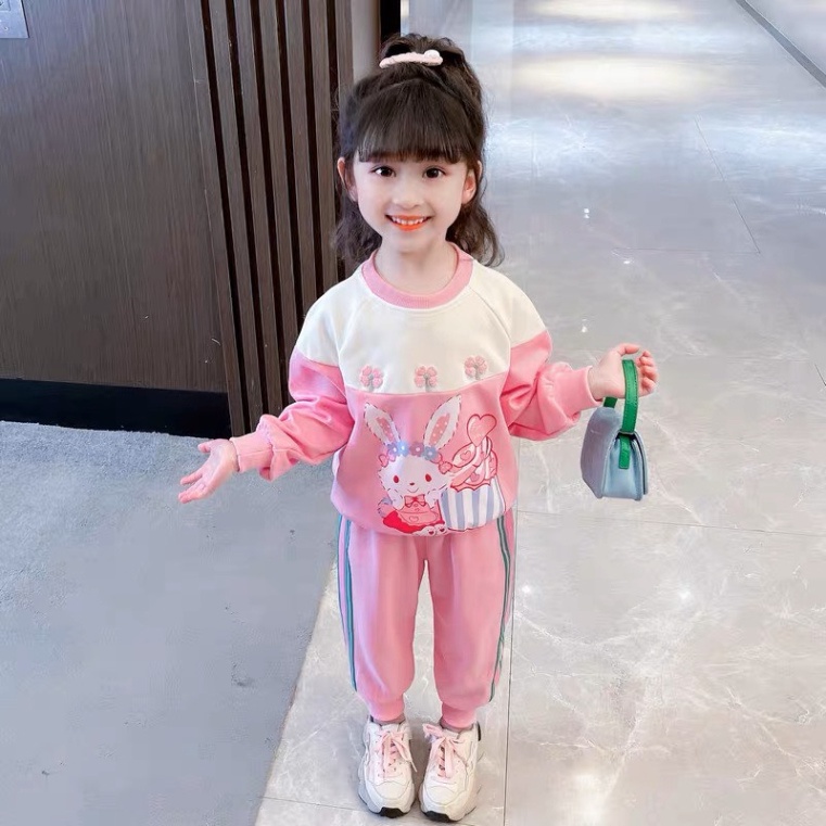Set bộ thu đông bé gái dài tay chất cotton Kittenbabyshop