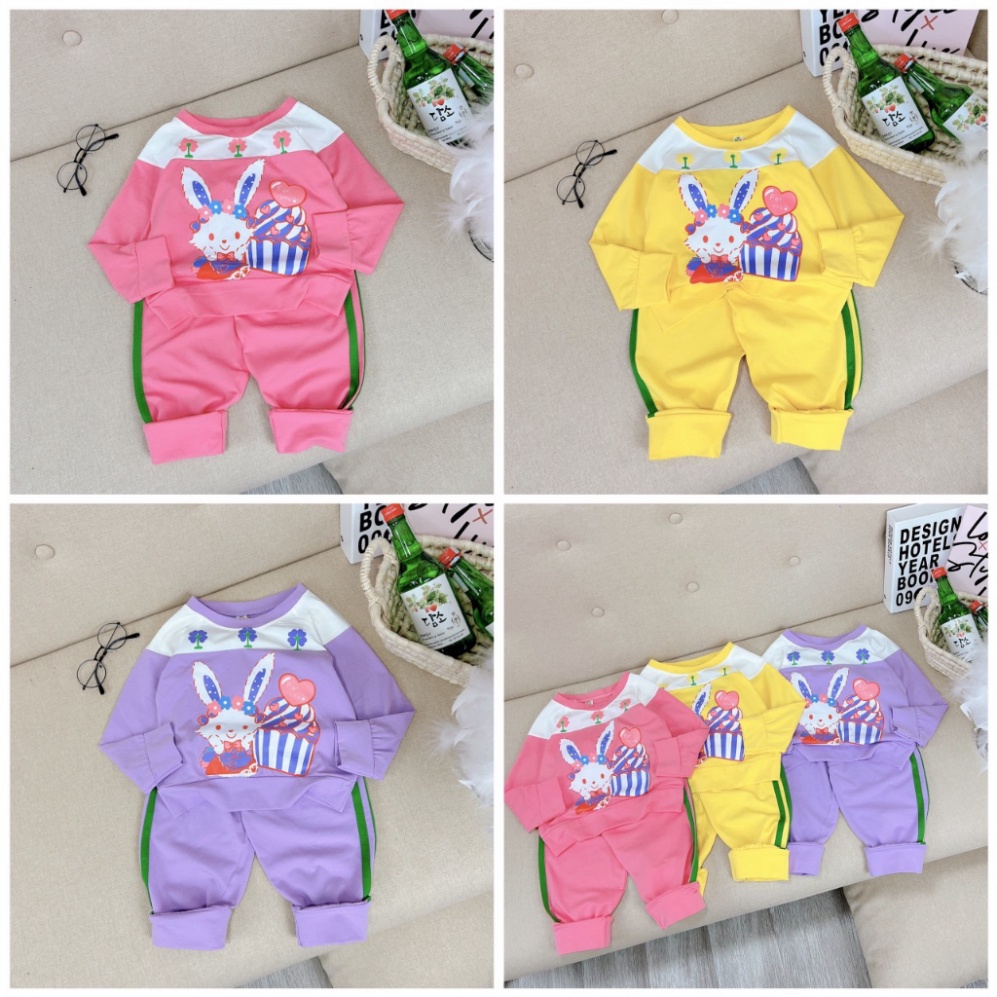 Set bộ thu đông bé gái dài tay chất cotton Kittenbabyshop