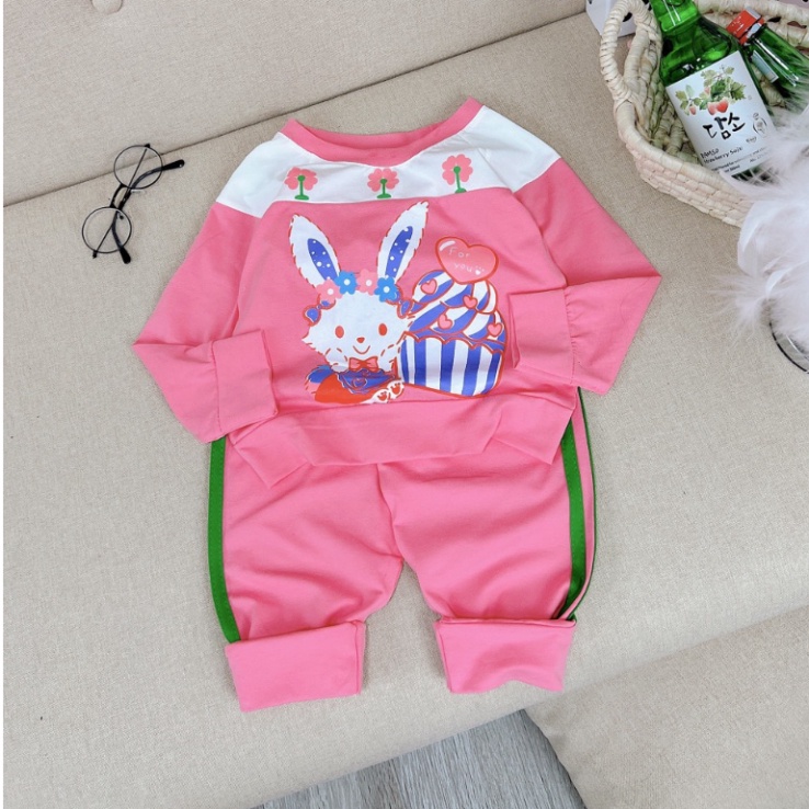 Set bộ thu đông bé gái dài tay chất cotton Kittenbabyshop