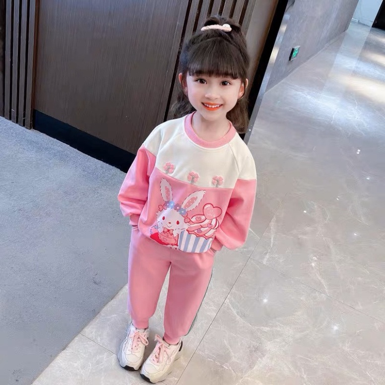 Set bộ thu đông bé gái dài tay chất cotton Kittenbabyshop