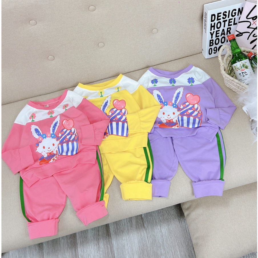Set bộ thu đông bé gái dài tay chất cotton Kittenbabyshop