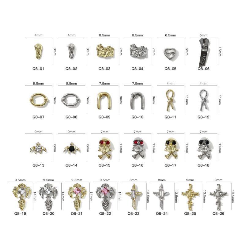 Charm thánh giá-charm chữ thập nail đính móng tay