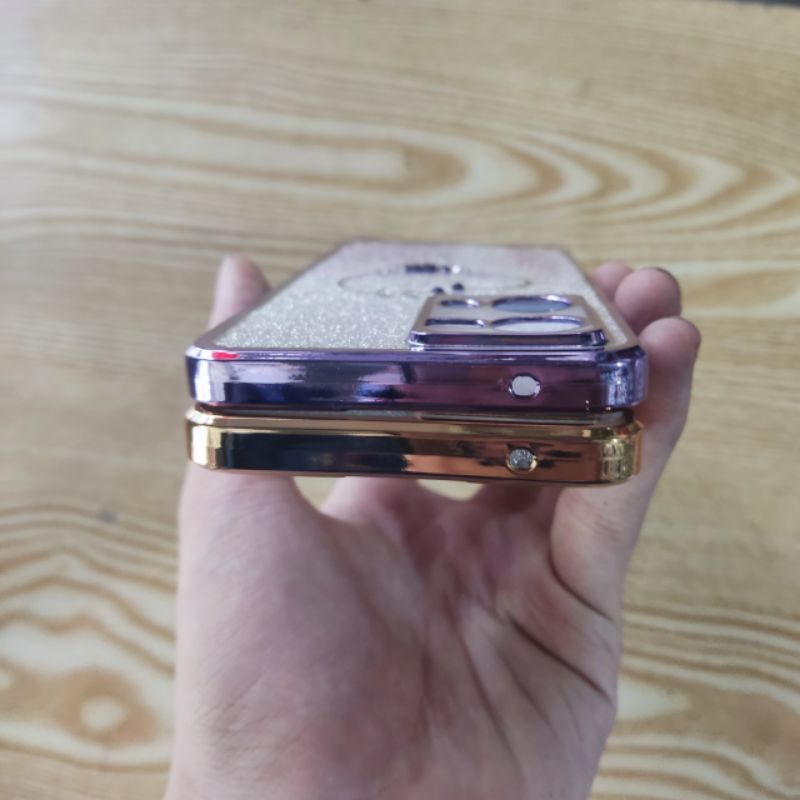 Ốp lưng Oppo Reno 7 4G dẻo viền xi màu lưng Kim tuyến có bảo vệ camera