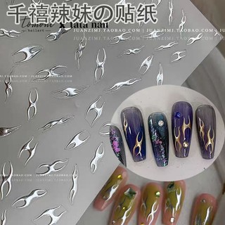 Sticker mèo cào-ngọn lửa nail dán móng tay