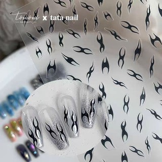 Sticker mèo cào-ngọn lửa nail dán móng tay