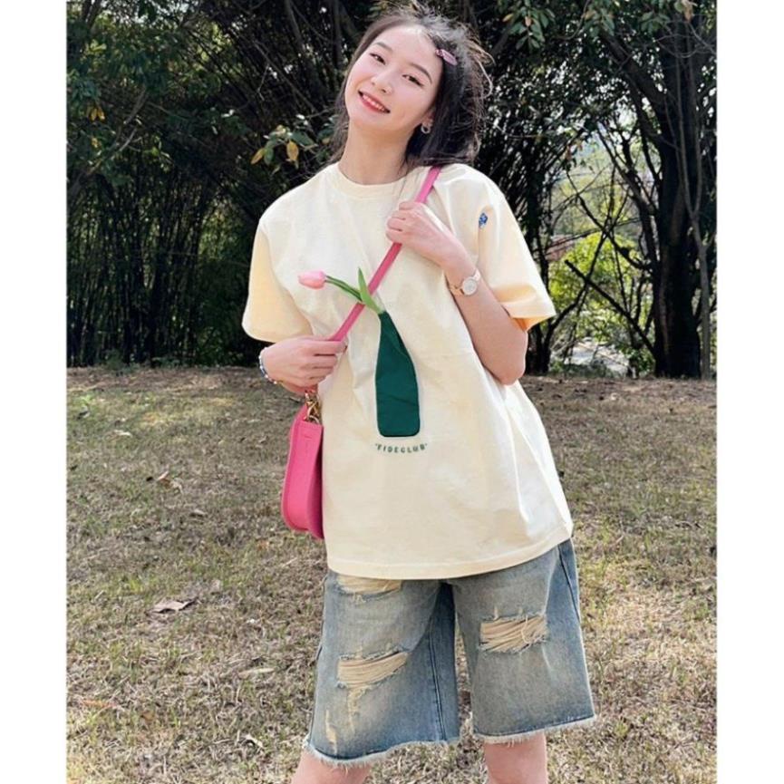 Áo thun local brand phông trơn nam nữ cổ tròn FIDE LỌ HOA  Localbrand.stduio