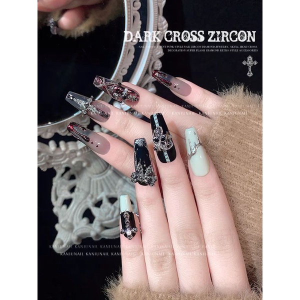 Charm thánh giá đá đen cao cấp-charm chữ thập đá đen cao cấp