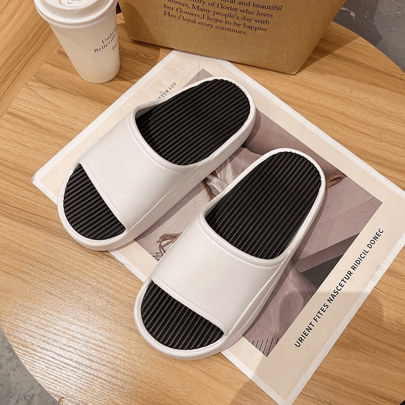 Dép quai ngang đế cao nữ và nam, dép bánh mì nam nữ đế cao chất liệu eva chống ngấm nước shopmen