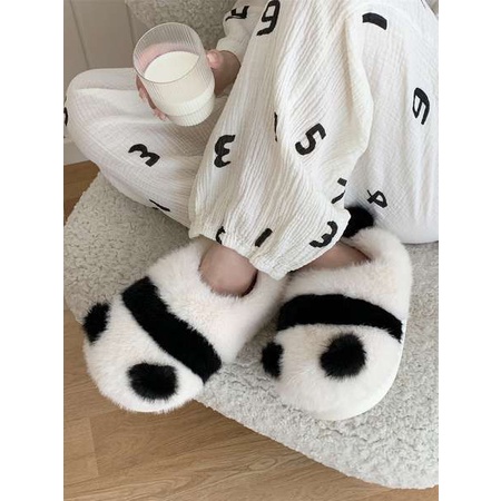 Dép Bông Đi Trong Nhà Chống Trượt Hình Gấu Trúc Dễ Thương Cho Nữ