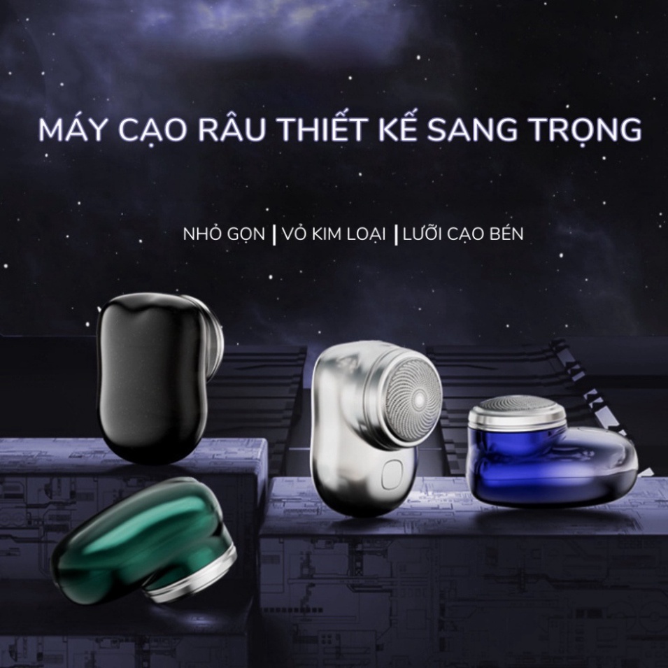 Máy Cạo Râu Mini Bỏ Túi Du Lịch Sạc Pin SHK-888 Chống Nước IPX7 6 Lưỡi Dao Kẹp Sạc Nhanh Bảo Hành 12 Tháng HOT HOT